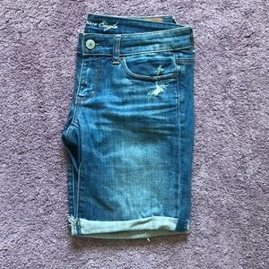 American Eagle Distressed Bermuda Jean Shorts